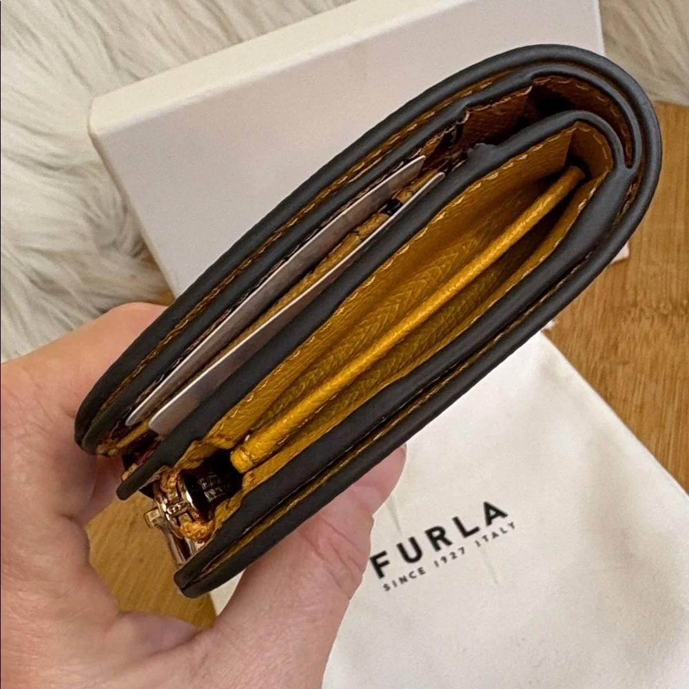 Furla | Babylon Saffiano Leather Compact Trifold Zip Around Flap Snap Wallet NIB